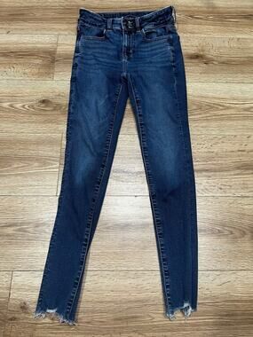 American Eagle Womens Jeans Size 4 Blue Denim Next Level Stretch Skinny (A97)
